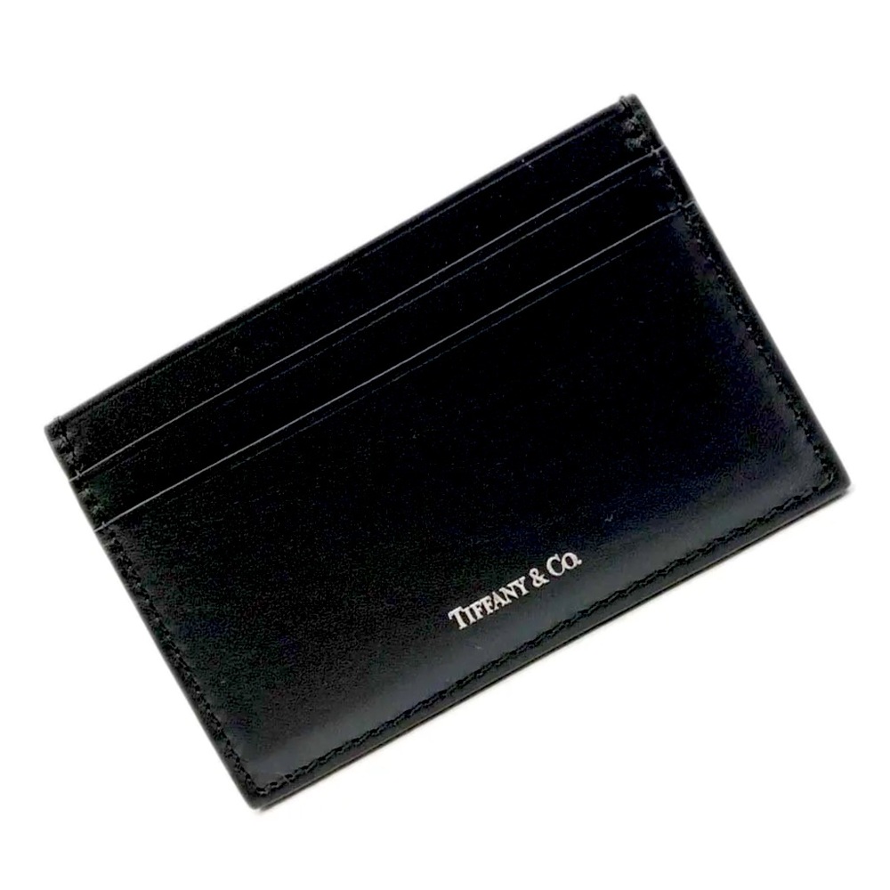 BNIB Rare Brand New! Tiffany & Co. Calfskin Leather Logo Card Holder Case Unisex - Picture 4 of 11